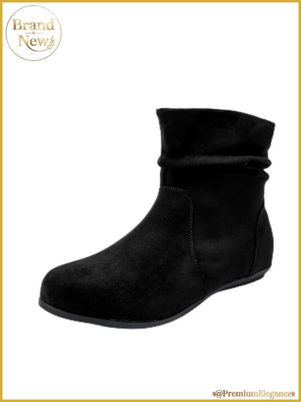 Wide Width Low Heel Ankle Boots Side Zipper Comfort Memory Foam